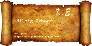 Kőnig Erhard névjegykártya
